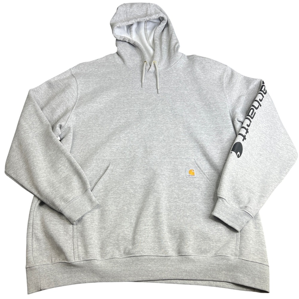 Carhartt Mens Loose Fit Midweight Logo Sleeve Hoodie Gray 3XL TS0288-M K288 NWOT